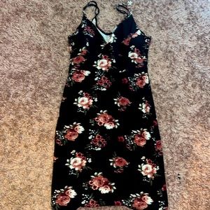 Black dress with roses